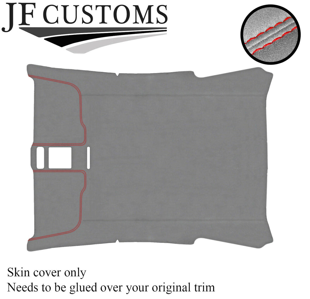 RED  STITCH LIGHT GREY LUXE HEADLINER ROOF COVER FOR SEAT LEON MK2 05-12 5 DR