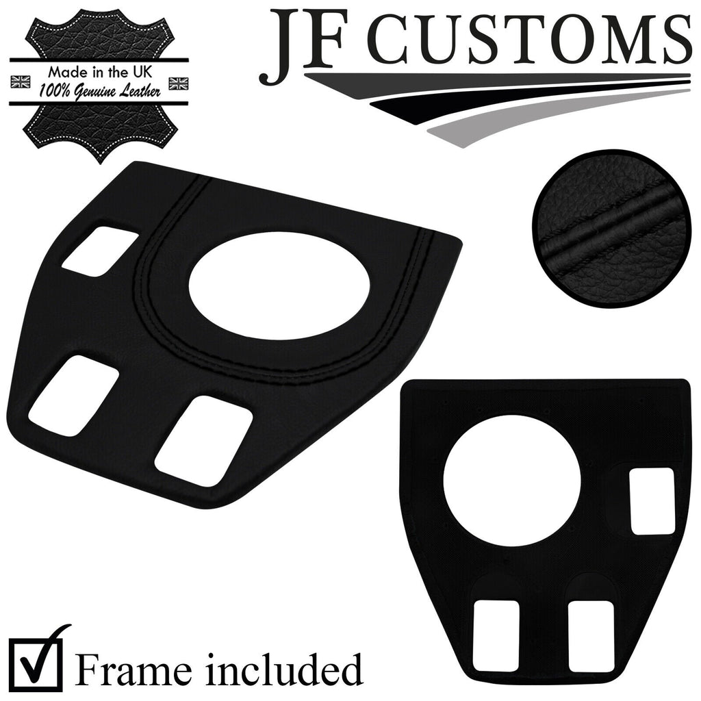 BLACK STITCH LEATHER GEAR BASE COVER WITH PLASTIC FRAME FOR TRIUMPH STAG 70-77
