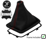 RED  STITCH LEATHER MANUAL GEAR GAITER + PLASTIC FRAME FITS MG MG6 2016-2020