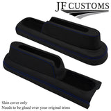 BLUE STITCH CARBON HANDBRAKE SURROUND TRIM COVER FOR FORD FIESTA MK6 02-08