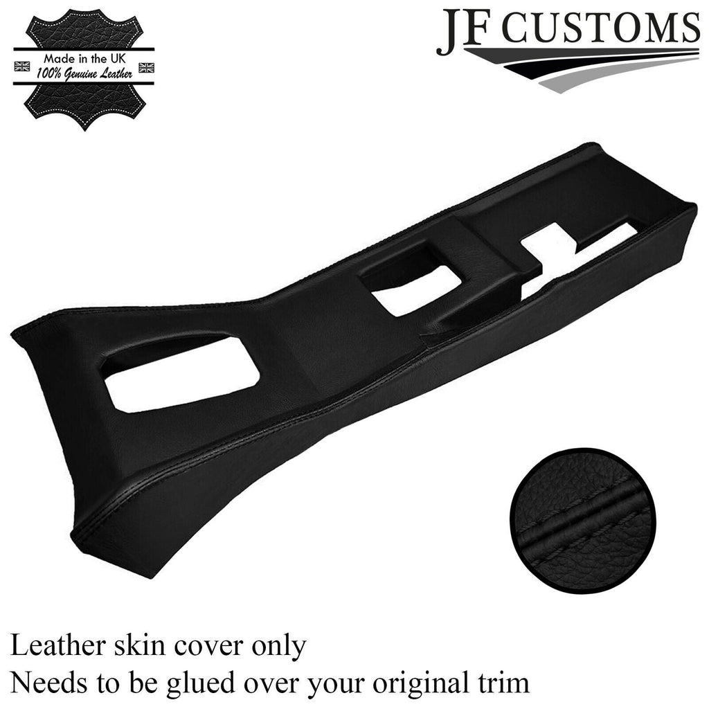 BLACK STITCH AUTOMATIC CENTRE CONSOLE LEATHER SKIN COVER FITS JAGUAR E TYPE
