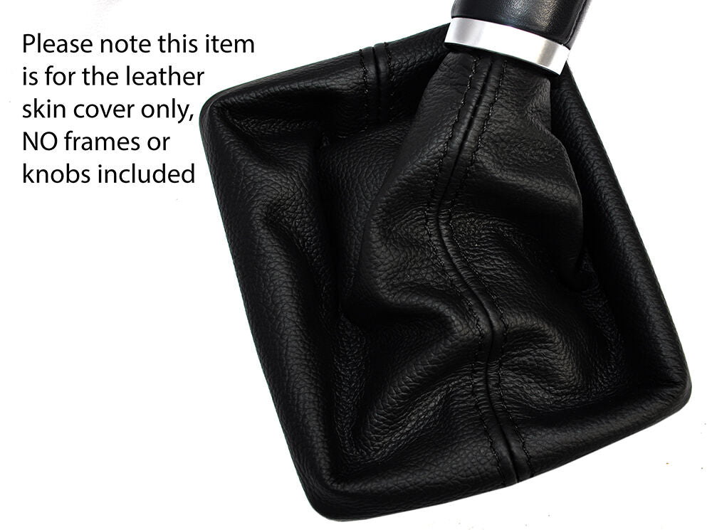 BLACK STITCHING LEATHER MANUAL GEAR GAITER FITS AUDI A6 C6 2004-2011 CUSTOM NEW