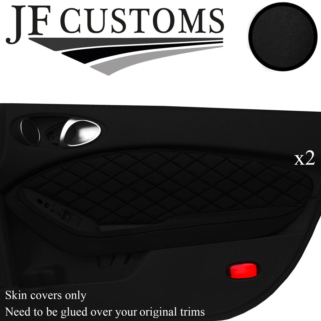 BLACK DIAMOND STITCH 2X DOOR CARDS SUEDE COVERS FITS 370Z Z34 2009-2016