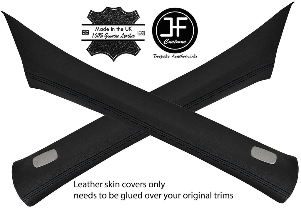BLACK STITCH 2X A PILLAR LEATHER COVERS FITS MERCEDES E CLASS W212 2009-2016