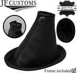 BLACK STITCH REAL LEATHER GEAR GAITER+METAL FRAME FITS NISSAN SENTRA SE R 07-12