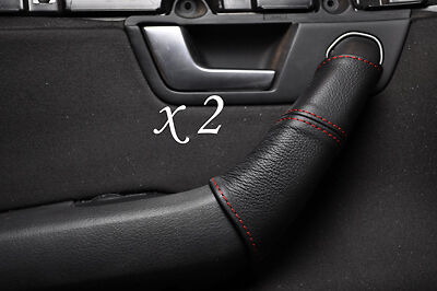RED STITCH FITS AUDI A4 B6 2000-2004  2X DOOR HANDLE COVERS 100% LEATHER
