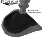 BLACK STITCHING SUEDE  MANUAL GEAR GAITER FITS VW T6 TRANSPORTER 2016-2019