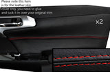 RED STITCH 2X FRONT DOOR CARD TRIM SKIN COVERS FITS LEXUS CT 200H 2010-2015
