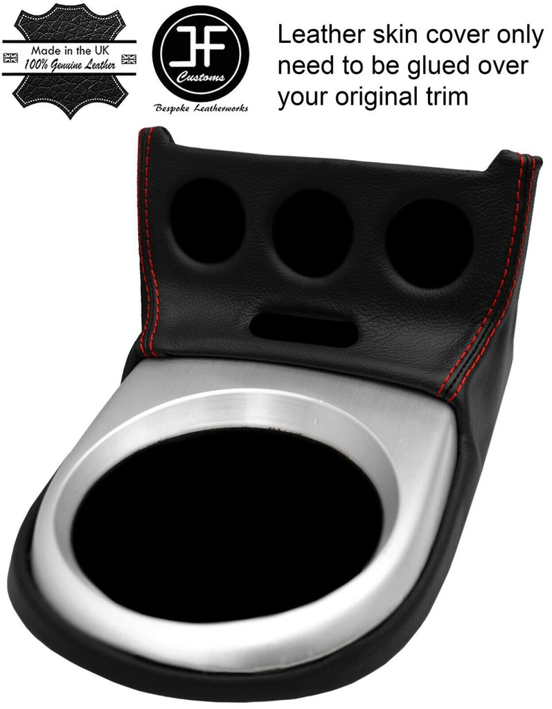 RED STITCH MANUAL GEAR SURROUND LEATHER COVER FITS NISSAN 350Z 06-09 FACELIFT