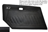 BLACK STITCH 2X DOOR CARD LEATHER SKIN COVER FITS DATSUN 240Z 260Z 280Z