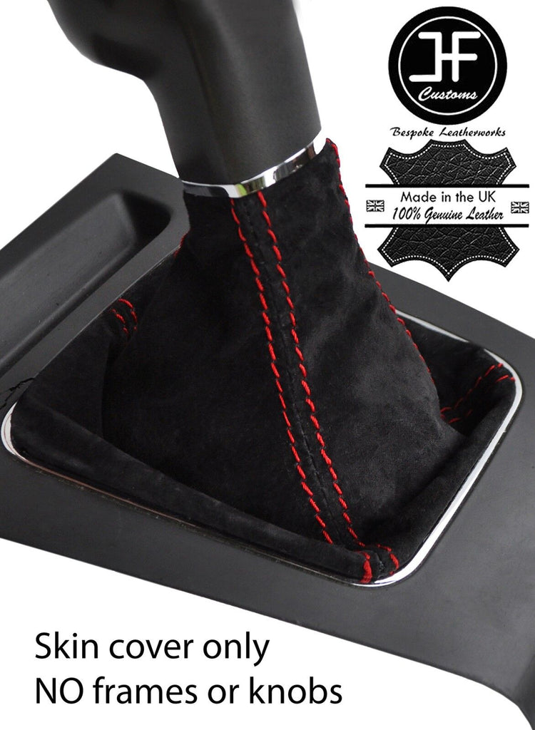 RED STITCH REAL SUEDE GEAR GAITER FOR VAUXHALL OPEL ZAFIRA B MK2 05-12