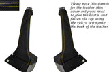 YELLOW STITCH 2X FULL DOOR HANDLE LEATHER SKIN COVERS FITS PORSCHE 911 964 89-94