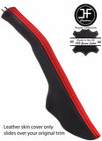 BLACK & RED TOP GRAIN  LEATHER HANDBRAKE GAITER FOR MITSUBISHI STARION 83-90