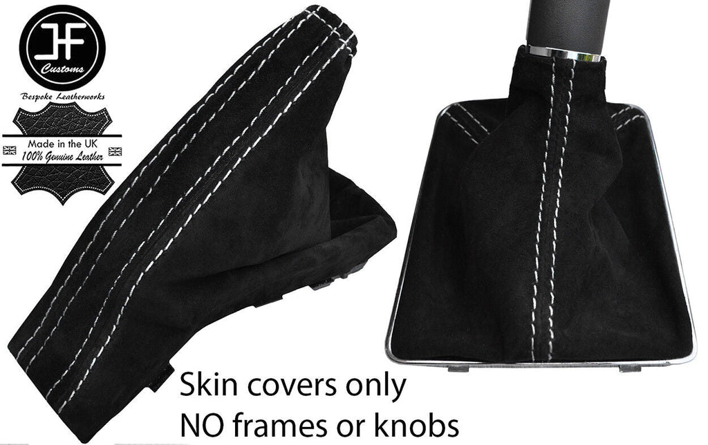 WHITE STITCH SUEDE GEAR & HANDBRAKE GAITER FITS VAUXHALL OPEL ASTRA MK5 H 04-09