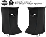 BLACK STITCH 2X UPPER D PILLAR LEATHER COVERS FOR LAND ROVER DISCOVERY 4 09-16