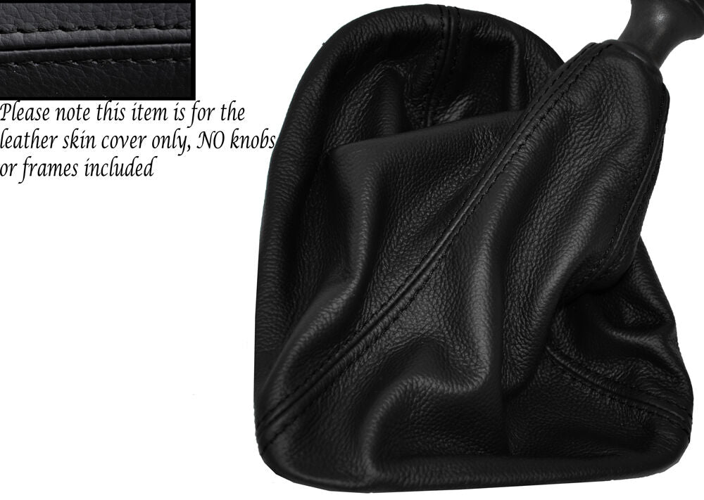 BLACK STITCHING LEATHER MANUAL GEAR GAITER FITS RENAULT VEL SATIS 2002-2009