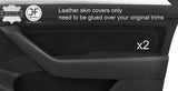 BLACK STITCH 2 FRONT DOOR CARD TRIM SUEDE COVER FOR VW PASSAT B8 15-18 SALOON