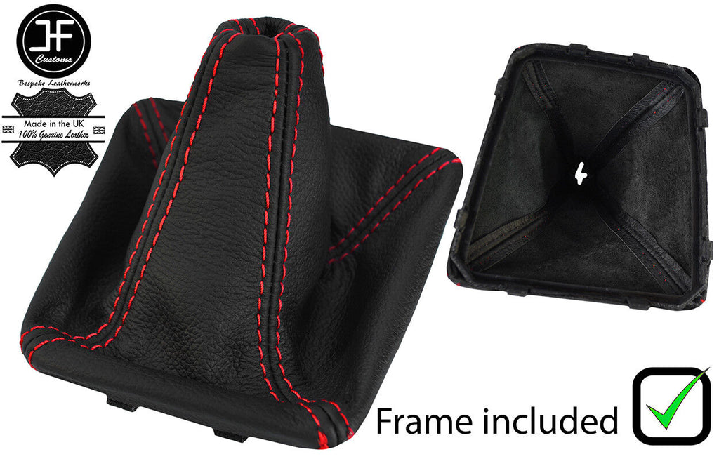 RED STITCH LEATHER GEAR GAITER+PLASTIC FRAME FOR MERCEDES A CLASS W176 12-16