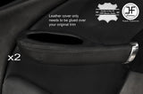 BLACK STITCH 2X FRONT FULL DOOR HANDLE LEATHER COVERS FITS ROVER 75 & MG ZT