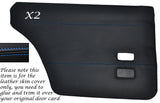 BLUE STITCH 2X REAR DOOR CARDS LEATHER SKIN COVERS FITS FORD CORTINA MK4 MK5