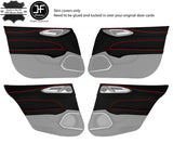 RED STITCH 4X DOOR CARD TRIM KIT NAPPA COVERS FOR ALFA ROMEO GIULIA 15-20