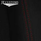 FOR CHEVROLET CAMARO 16-20 DARK RED STITCH LEATHER 2X A PILLAR COVER CUSTOM NEW