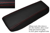 RED STITCH LEATHER ARMREST COVER FITS PORSCHE 991 CARRERA BOXSTER 981 12-15