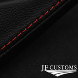 RED STITCH PHONE ARMREST PADS+BASE LEATHER COVERS FOR BMW E38 7 SERIES 94-01