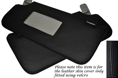 BLACK STITCH 2X SUN VISORS LEATHER SKIN COVERS FITS MERCEDES A CLASS W168 97-04