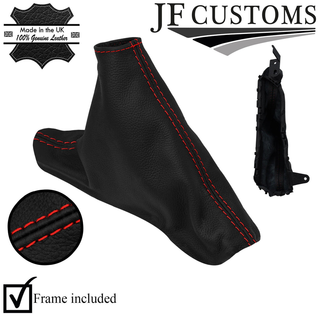 RED STITCH ITALIAN LEATHER HANDBRAKE COVER + FRAME FOR MAZDA CX-5 12-16