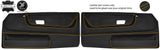 YELLOW STITCH 2X FRONT DOOR CARD LEATHER COVERS FOR VW POLO MK2 F 2 DOOR
