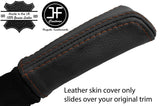 BROWN STITCH HANDBRAKE HANDLE LEATHER COVER FITS DEFENDER 90 110 07-16 STYLE 2