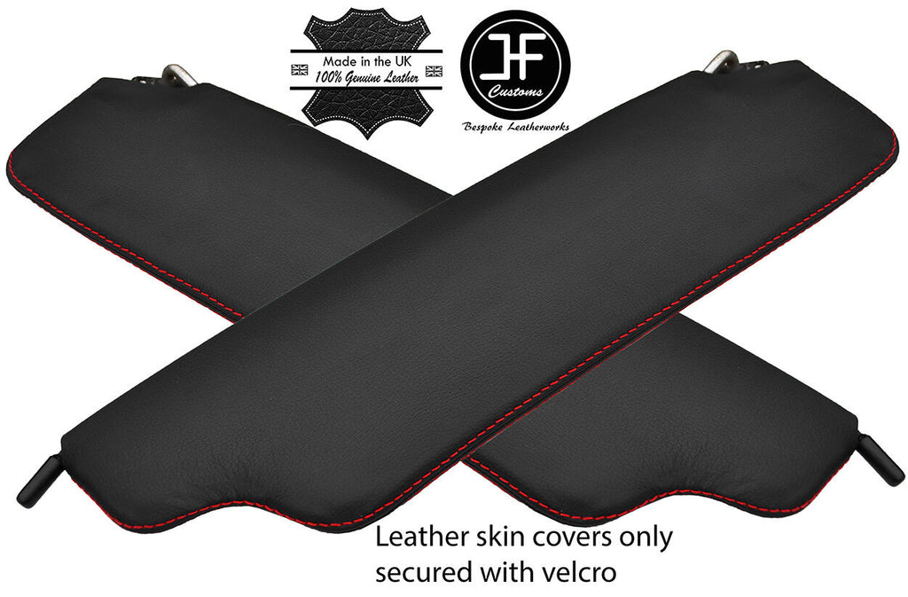 RED STITCH 2X REAL LEATHER SUN VISOR COVERS FITS DATSUN 240Z 260Z 280Z 70-78