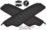 RED STITCH 2X REAL LEATHER SUN VISOR COVERS FITS DATSUN 240Z 260Z 280Z 70-78