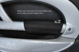 BLACK & BLACK 2X PANTHERS DOOR ARMREST LEATHER COVER FITS BMW MINI COOPER 01-03