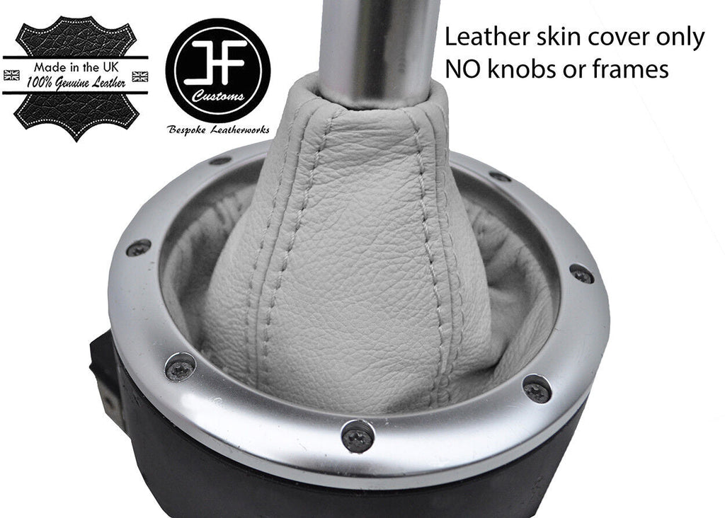 WHITE TOP GRAIN REAL LEATHER MANUAL GEAR GAITER FOR AUDI TT MK1 1998-2006