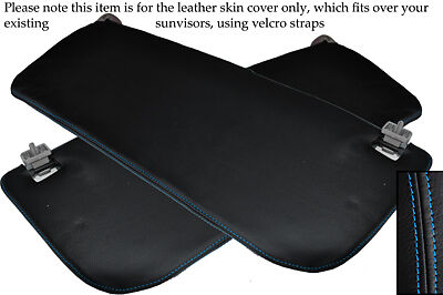 BLUE STITCH FITS FORD TRANSIT MK7 2006-2013 2X SUN VISORS LEATHER SKIN COVERS