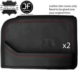 RED STITCH 2X FRONT DOOR CARDS REAL LEATHER COVERS FITS ROVER P5 P5B V8 COUPE