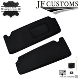 BLACK CROSS STITCH ITALIAN LEATHER 2X SUN VISOR COVERS FITS BMW F30 F31 11-18