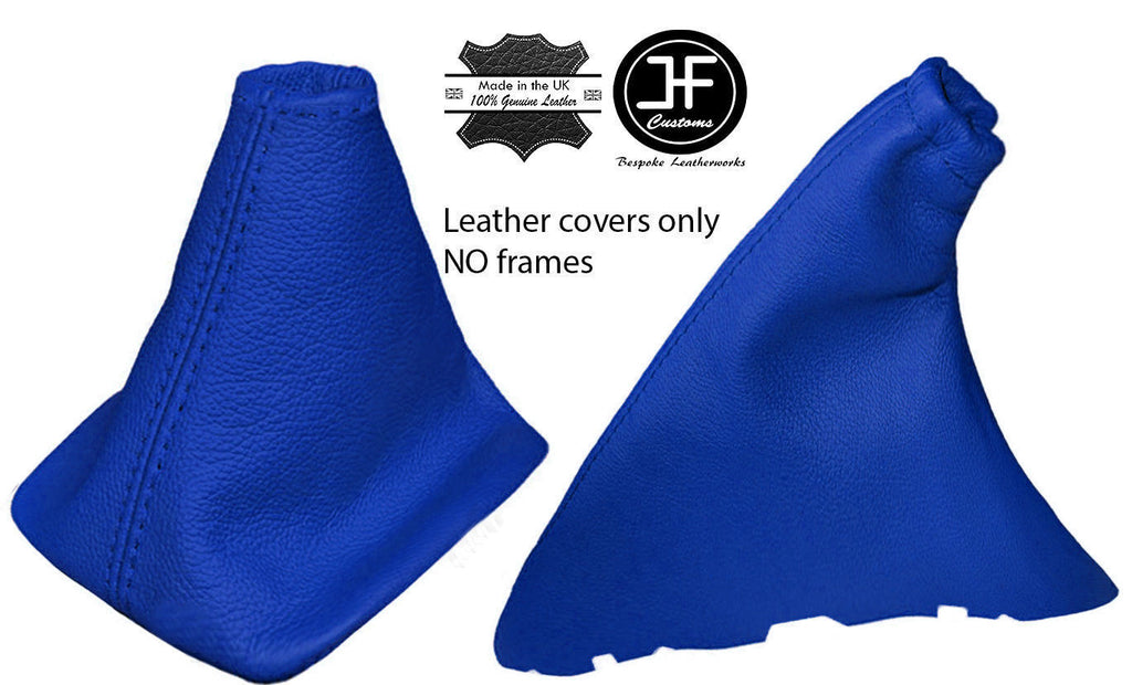 BLUE REAL LEATHER GEAR & HANDBRAKE GAITER FITS FORD FOCUS II MK2 2008-2011