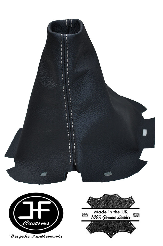 WHITE STITCH LEATHER SKIN MANUAL GEAR STICK GAITER FITS NISSAN NAVARA D40 2006+