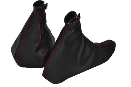 RED STITCH FITS ALFA ROMEO 146 1994-2001 GEAR HANDBRAKE GAITER LEATHER