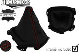 RED STITCH LEATHER GEAR GAITER + PLASTIC FRAME FITS SSANGYONG TIVOLI 15-21
