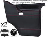 RED STITCH 2X FRONT DOOR CARD LEATHER COVERS FITS VW T4 TRANSPORTER CARAVELLE