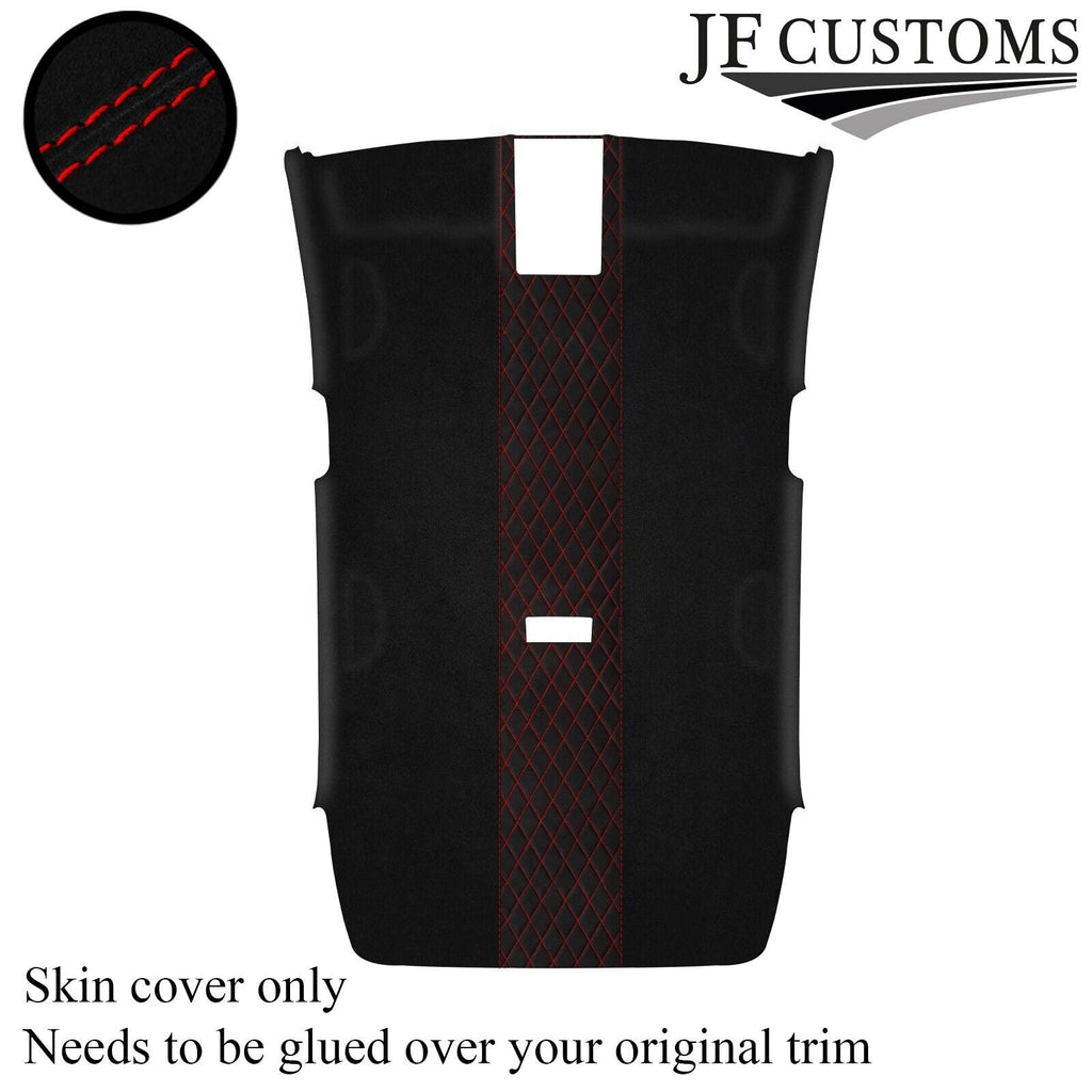 RED STITCH DIAMOND LUXE SUEDE HEADLINER COVER FOR VW GOLF MK7 13-19 3DR