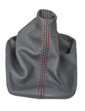 RED STITCH FITS AUDI A2 1999-2005 GREY REAL LEATHER GEAR GAITER CUSTOM NEW