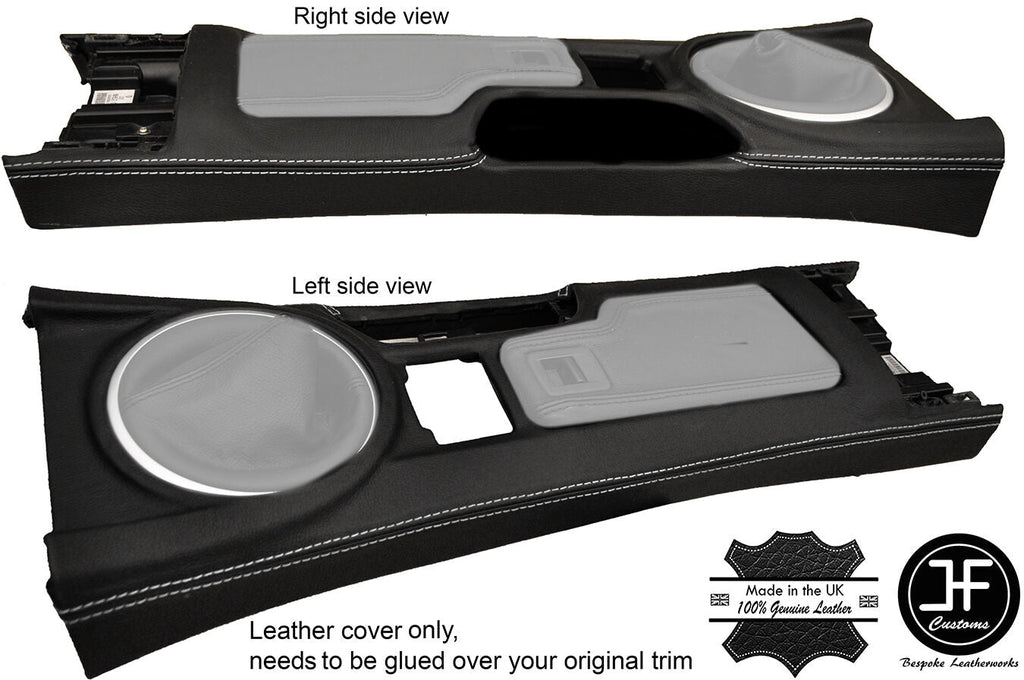 WHITE  STITCHING CENTRE CONSOLE LEATHER COVER FITS MAZDA MX5 MK3 3.5 2009-2015