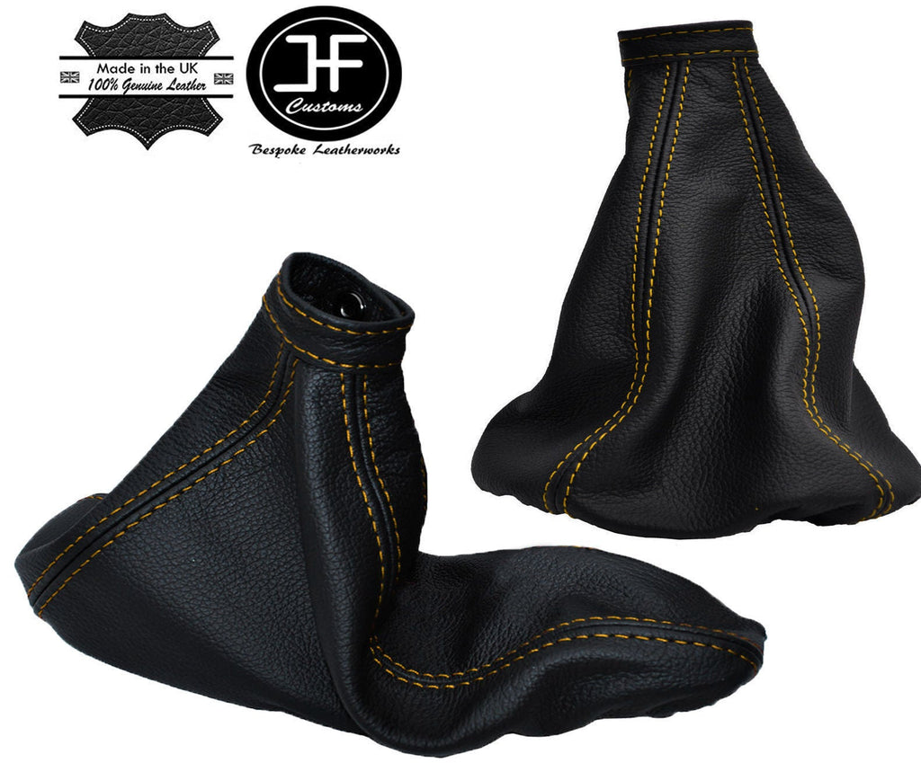 YELLOW STITCHING  FITS ALFA ROMEO GT 2003-2010 GEAR HANDBRAKE GAITER LEATHER
