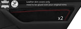 RED STITCH 2X REAR DOOR CARD TRIM SUEDE COVERS FOR VW PASSAT B8 15-18 SALOON