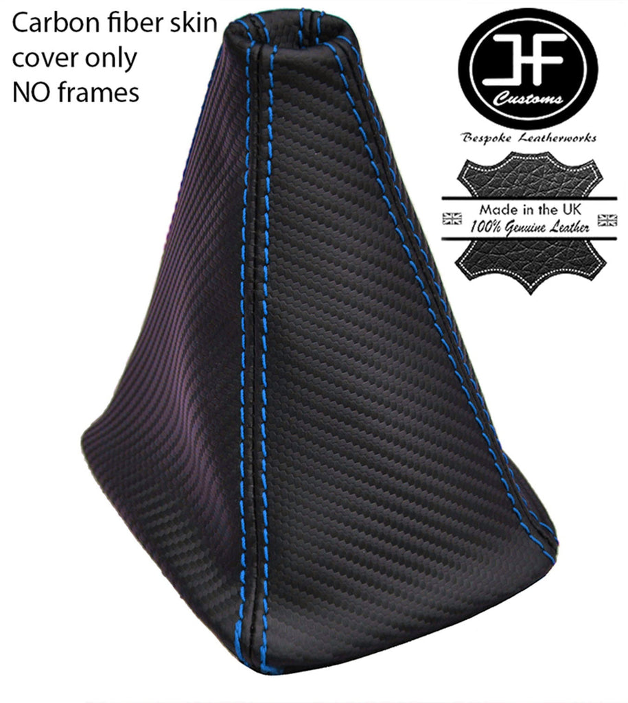 BLUE STITCH CARBON VINYL 5 SPEED GEAR GAITER FITS SUBARU IMPREZA WRX STI 01-05